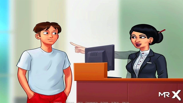 Naughty MILF Granny Shows Off Big Ass in Summertime Saga Elevator Scene