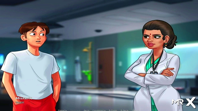 Naughty MILF Granny Shows Off Big Ass in Summertime Saga Elevator Scene