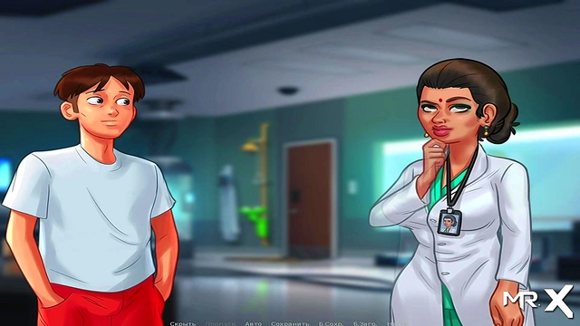 Naughty MILF Granny Shows Off Big Ass in Summertime Saga Elevator Scene