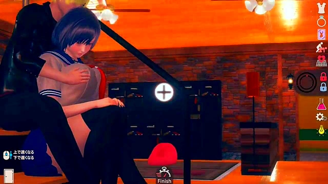 Cute Black-Haired AI Schoolgirl Enjoys Erotic Video with Big Tits Massage & Blowjob