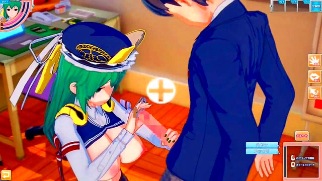 Big-Breasted Touhou Shikieihime Rubs Tits While Giving Handjob & Blowjob