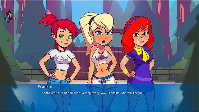 Milf Spanks Blonde & Redhead Lesbians Outdoors at Camp Pinewood Cartoony Fun