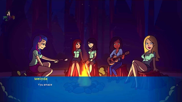 Milf Spanks Blonde & Redhead Lesbians Outdoors at Camp Pinewood Cartoony Fun