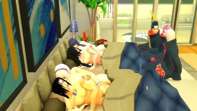 Sakura, Hinata, and Konan Enjoy Naruto Orgy with Milk-Filled Surprises