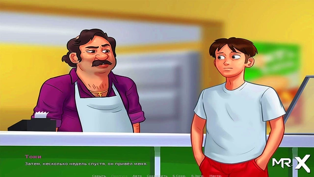 Spying On Teen Anime Girl's Seductive Summertime Saga Gameplay Masturbating Session