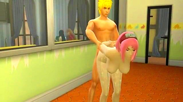 Sakura Cheats With Naruto for Hot Anime Anal Sex While Sasuke Watches Cuckolded
