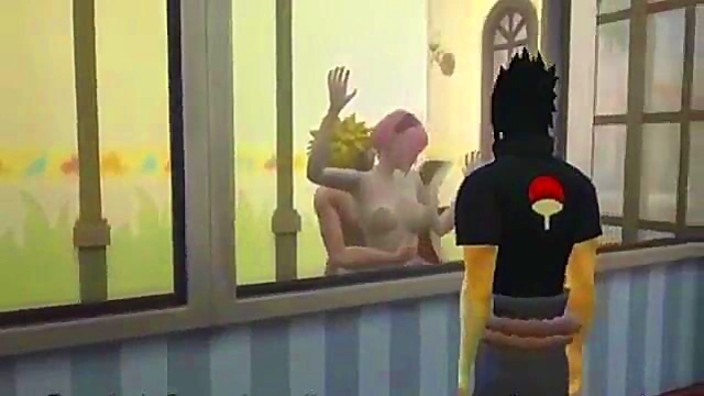 Sakura Cheats With Naruto for Hot Anime Anal Sex While Sasuke Watches Cuckolded