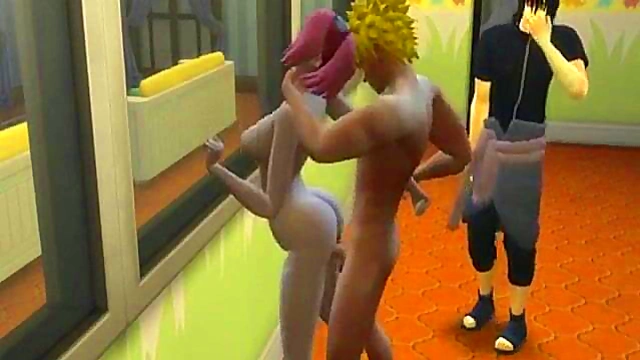 Sakura Cheats With Naruto for Hot Anime Anal Sex While Sasuke Watches Cuckolded