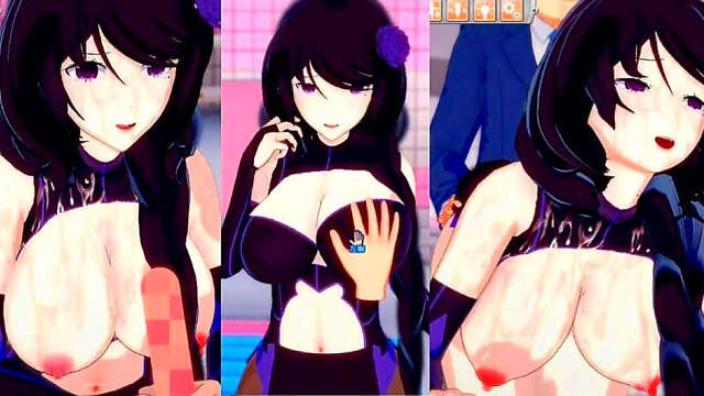 Elsa From Re-Zero Rubs Her Massive Tits While Giving A Blowjob & Handjob