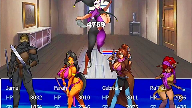 Huge-Bodied MILF Farah Gives Jamal Intense Blowjob in Queen Opala Game