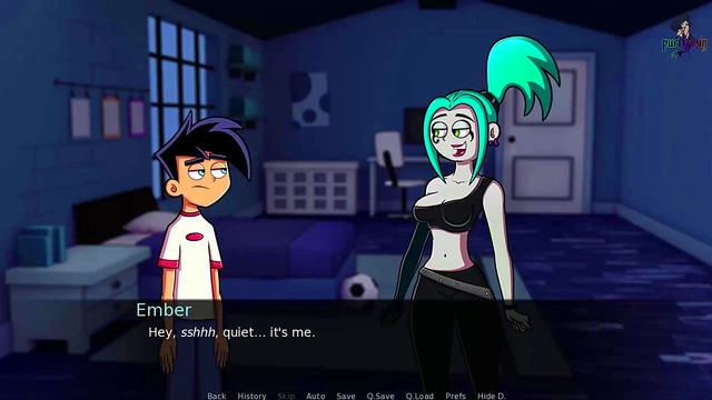 Gothic Ember Rides Danny Phantom in Rough Anime Shower Sex Session