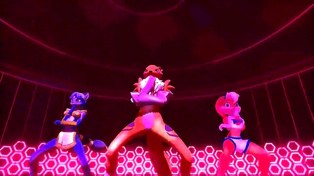 Fox Bunny Girls Dance Seductively in 3D Hentai Animation Clip