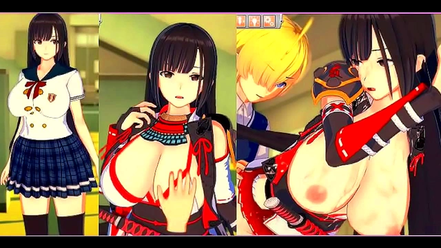 Cute Japanese Schoolgirl With Huge Boobs Rubbed & Sucked In Eroge Koikatu 3D Hentai Scene