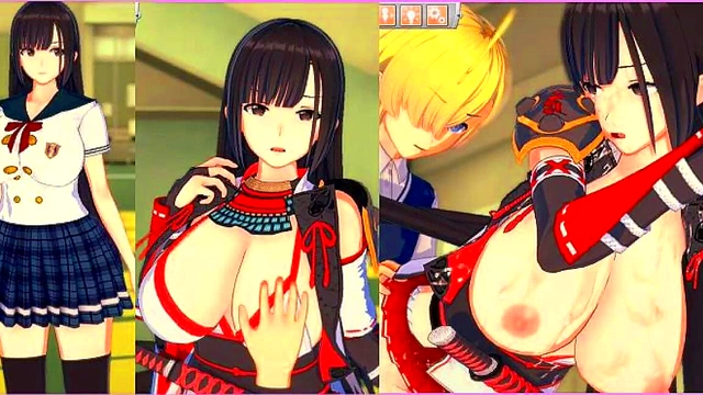 Cute Japanese Schoolgirl With Huge Boobs Rubbed & Sucked In Eroge Koikatu 3D Hentai Scene