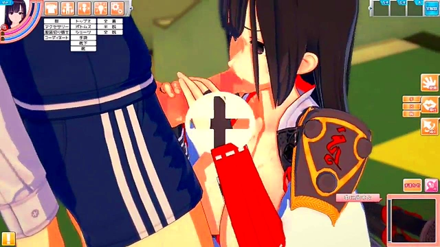 Cute Japanese Schoolgirl With Huge Boobs Rubbed & Sucked In Eroge Koikatu 3D Hentai Scene