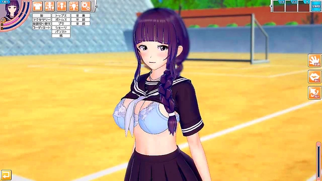Cute Futaba from Koikatsu! Gets Her Big Tits Rubbed & Sucked In 3D Hentai Action