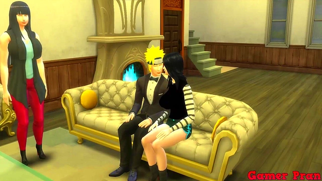 Naruto Watches Movie With Wife, Ends Up in Hot Threesome & Anal Adventure