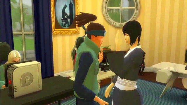 Iruka Fucks Shizune Hard While Tsunade Enjoys Watching & Pleasuring Herself