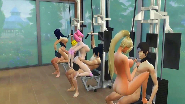 Hot Naruto Wives Hinata, Sakura, Ino, Tenten Fuck During Exercise Session