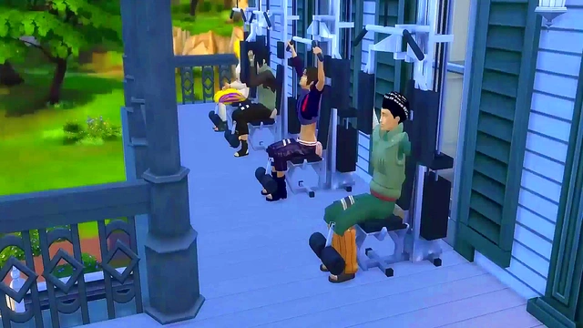 Hot Naruto Wives Hinata, Sakura, Ino, Tenten Fuck During Exercise Session