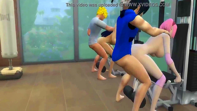 Hot Naruto Wives Hinata, Sakura, Ino, Tenten Fuck During Exercise Session
