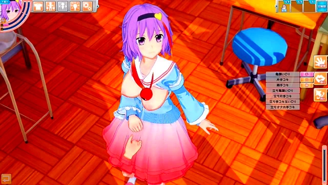 Satoshi Komeiji Rubs Her Big Boobs in Seductive 3D Hentai Anime Scene