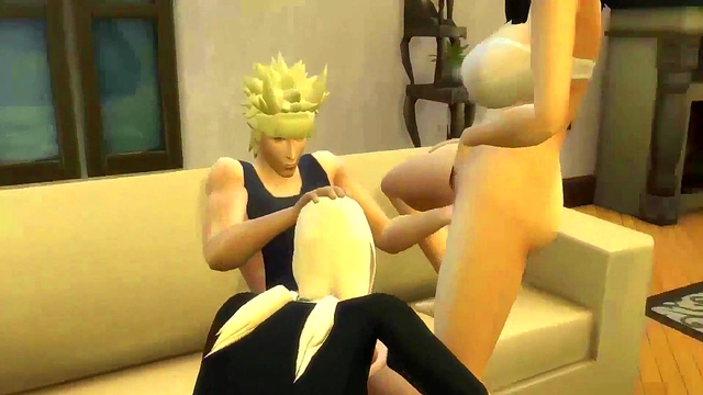 Perverted Naruto Threesome – Tsunade Seduces Sarada for Steamy Housewife Action