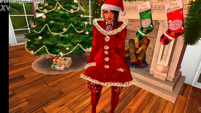 Sexy 3D Santa Cosplay Babe Shows Off Big Tits for Merry Christmas & New Year