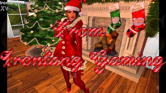 Sexy 3D Santa Cosplay Babe Shows Off Big Tits for Merry Christmas & New Year