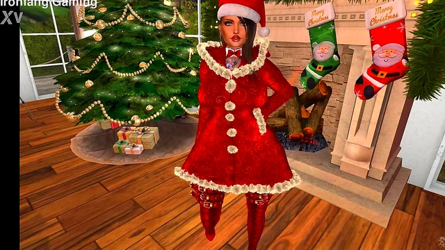 Sexy 3D Santa Cosplay Babe Shows Off Big Tits for Merry Christmas & New Year