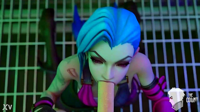 Jinx from League of Legends Gives Public Blowjob in 3D Hentai Animations