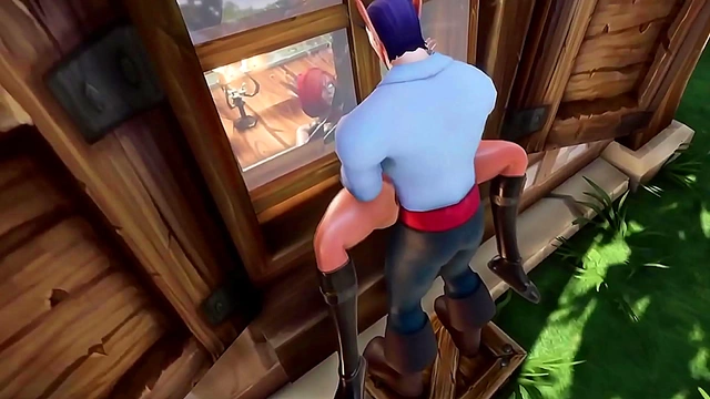 Stuck Elf Thief Gets Rough Fucking On The Window In 3D Hentai Wow