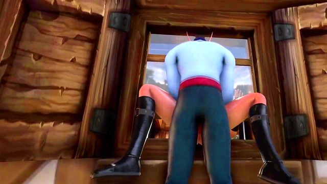 Stuck Elf Thief Gets Rough Fucking On The Window In 3D Hentai Wow