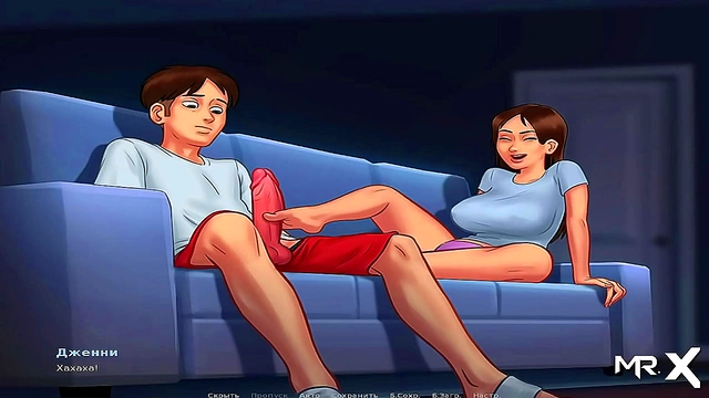 Teen Anime Goddess Masturbates To Uncensored Visual Novel Porn In Summertime Saga