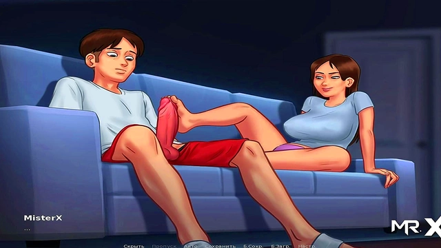 Teen Anime Goddess Masturbates To Uncensored Visual Novel Porn In Summertime Saga