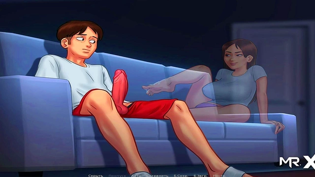 Teen Anime Goddess Masturbates To Uncensored Visual Novel Porn In Summertime Saga