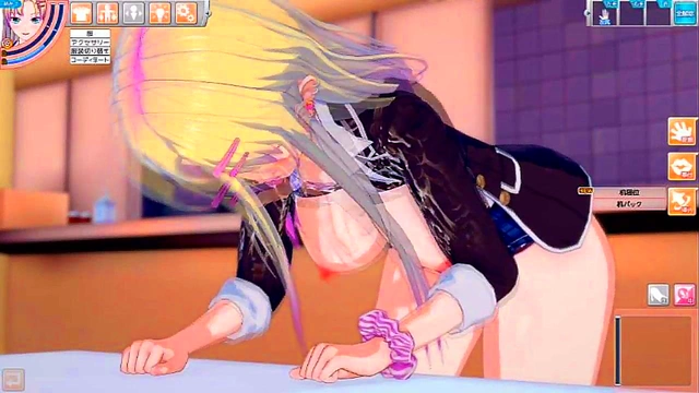 Big-Breasted Anime Schoolgirl Gives Amazing Tit Massage & Blowjob Session