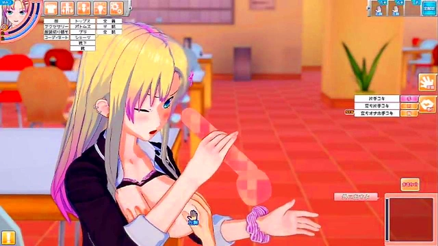 Big-Breasted Anime Schoolgirl Gives Amazing Tit Massage & Blowjob Session