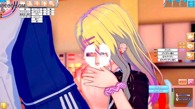 Big-Breasted Anime Schoolgirl Gives Amazing Tit Massage & Blowjob Session