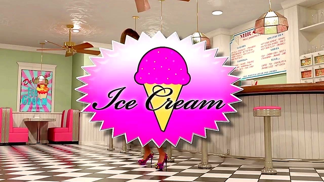 Blonde & Brunette Futanari Lesbians Enjoy Ice Cream in Public 3D Anime Fantasy Sex Scene