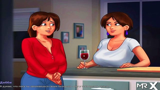 Summer Saga Anime Girl Gives Shower Blowjob For Hot Creampie Action