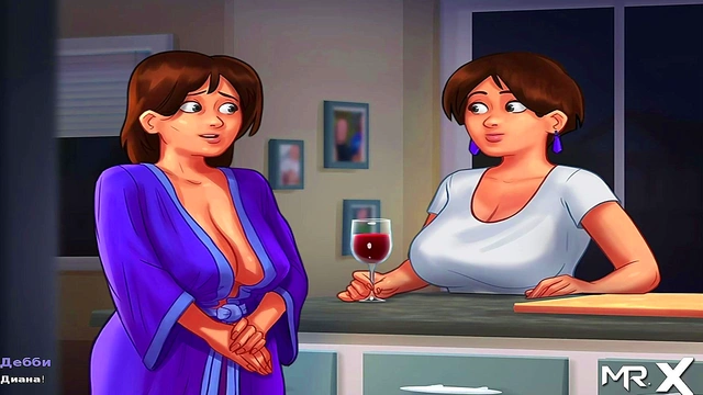 Summer Saga Anime Girl Gives Shower Blowjob For Hot Creampie Action