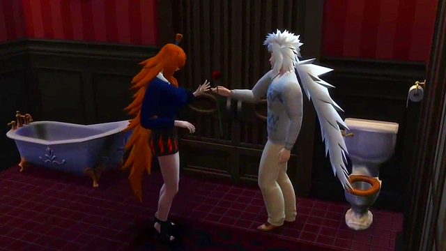 Perverted Naruto Finds Mizukage in Bathroom for Hot MILF Anal Action & Cuckold Drama