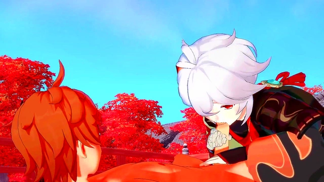 Kazuha Sucks Tartaglia's Cock Until He Cums Twice in Genshin Impact Yaoi
