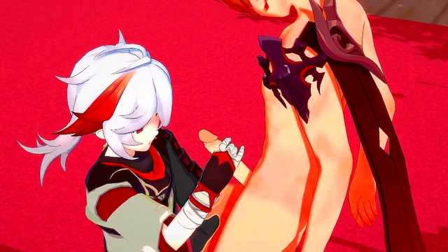 Kazuha Sucks Tartaglia's Cock Until He Cums Twice in Genshin Impact Yaoi