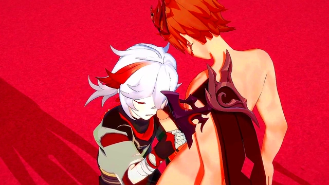 Kazuha Sucks Tartaglia's Cock Until He Cums Twice in Genshin Impact Yaoi