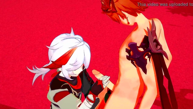 Kazuha Sucks Tartaglia's Cock Until He Cums Twice in Genshin Impact Yaoi
