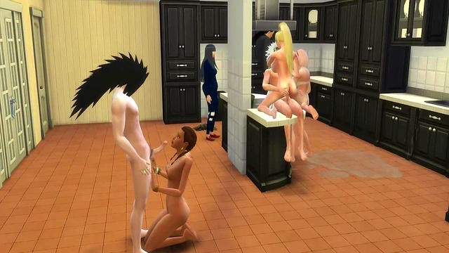 Naruto Anime Milf Sakura Cheats for Uncontrollable Group Sex & Anal Orgy