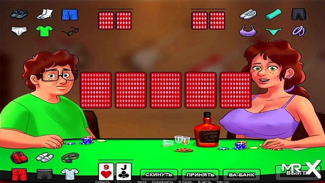 Lost at Strip Cards – Summertime Saga Anime Girl Gives Uncensored Blowjob