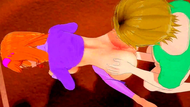 Daphne Clones Take Turns Fucking Shaggy for Hot Hentai Sex &Creampie